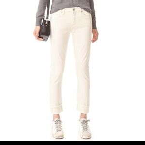 COH Citizens of Humanity sz 26 Jazmin ankle cuffed slim straight off white jeans